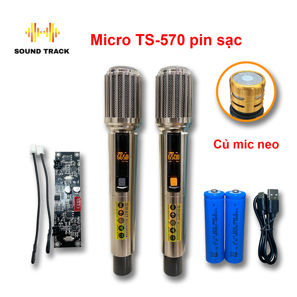 Micro loa kéo UHF TS-570 hợp kim nhôm cao cấp củ mic nhôm xịn chống hú 