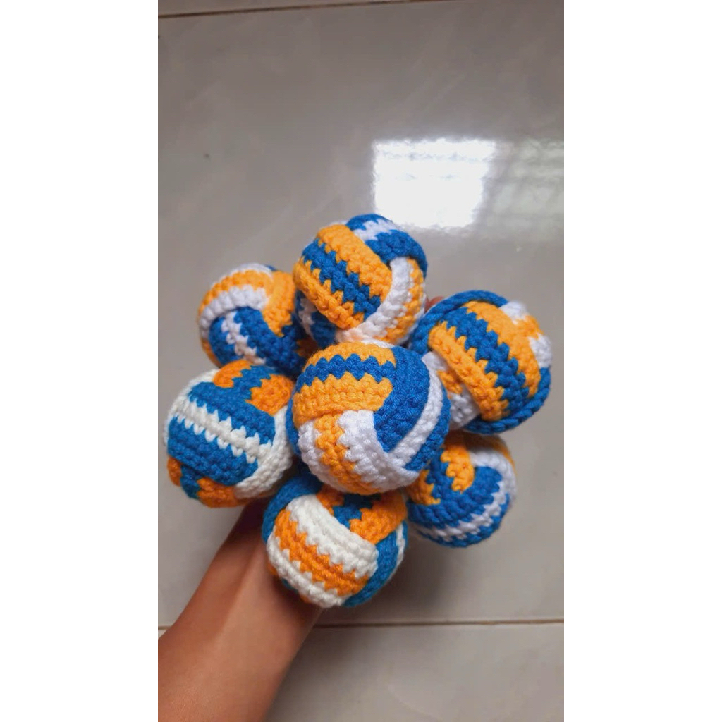 Móc khoá len quả bóng chuyền - len cotton milk 125g