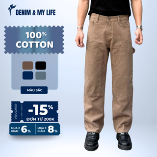  Quần jeans Double Knee DENIM & MY LIFE Chất Denim Cotton cao cấp ,form suông  QJ03  