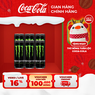  Hộp 6 lon Nước Tăng Lực Giải Khát Monster Energy 355ml Lon Coca-Cola Official Store Sale 25.12_SP 
