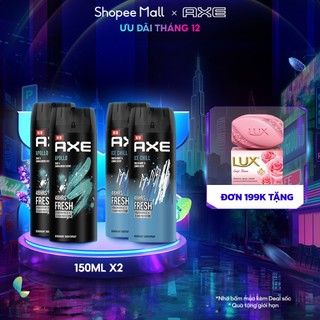  Combo Xịt nước hoa nam toàn thân AXE 135ml lưu hương và khử mùi lên đến 48h 