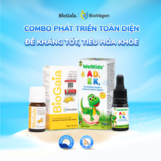  Combo phát triển toàn diện gồm 1 lọ vitamin ADEK WelKids 10ml + 1 lọ men vi sinh Biogaia Protectis Drops 5ml 