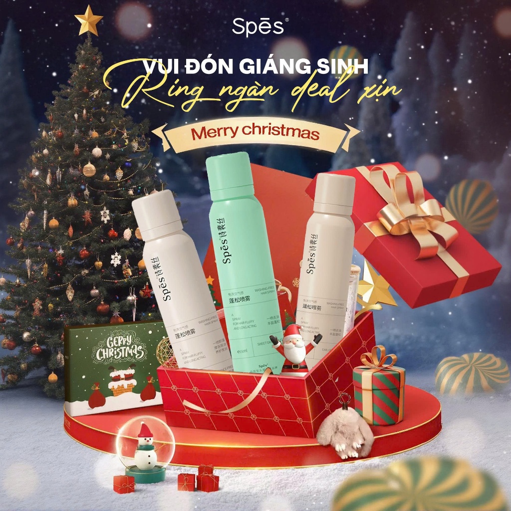  Dầu Gội Đầu Khô SPES Dạng Xịt Dưỡng Tóc Tạo Phồng Cấp Tốc Hút Dầu Không Bết Giữ Nếp 50 100 150 200ml 