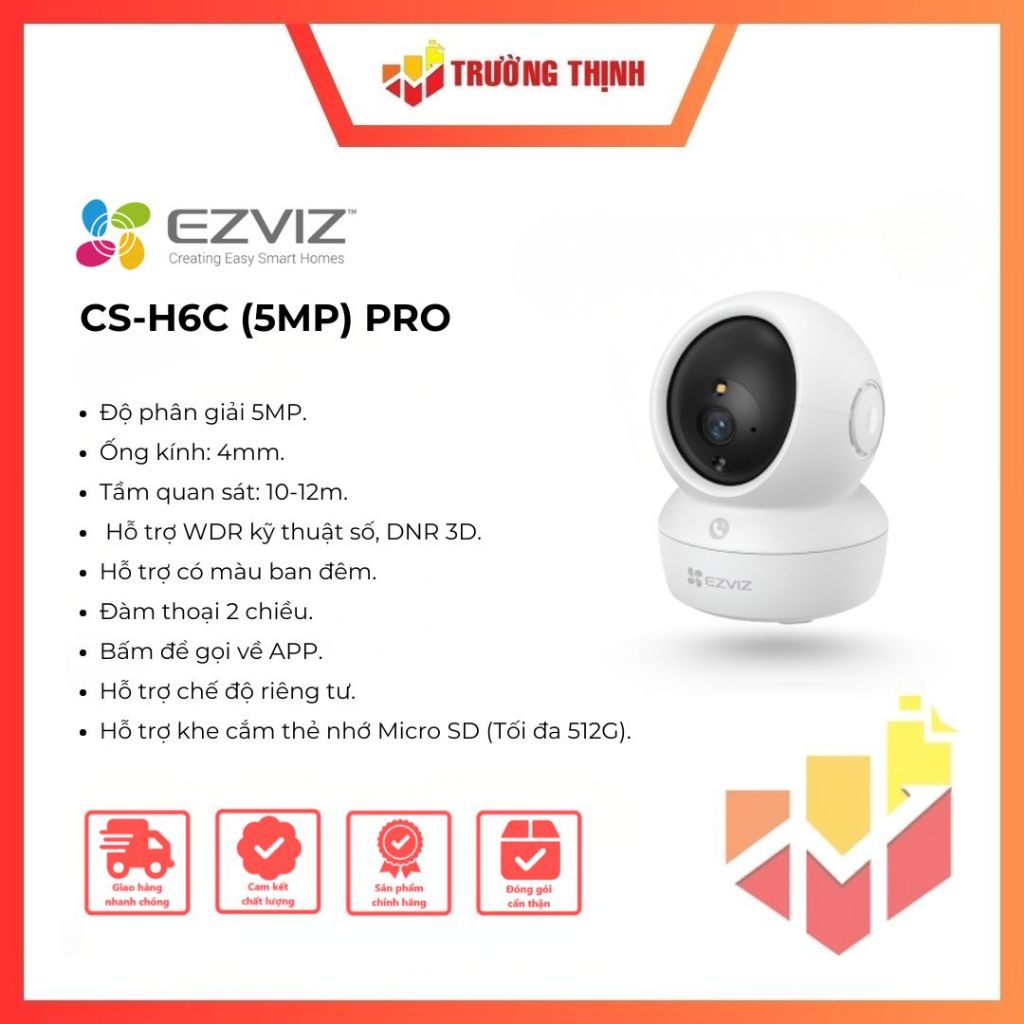 Camera Wifi Ezviz CS-H6C Pro Color (5MP)