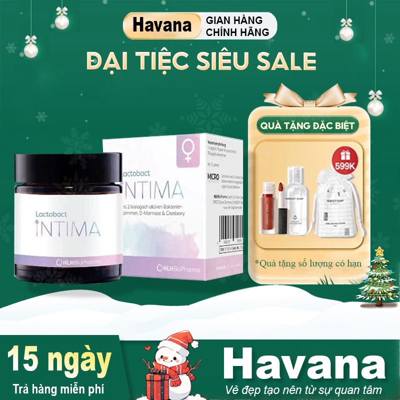 Men vi sinh phụ khoa Lactobact Intima bổ lợi khuẩn, D-Mannose, Cranberry từ Đức 30 viên,60 viên
