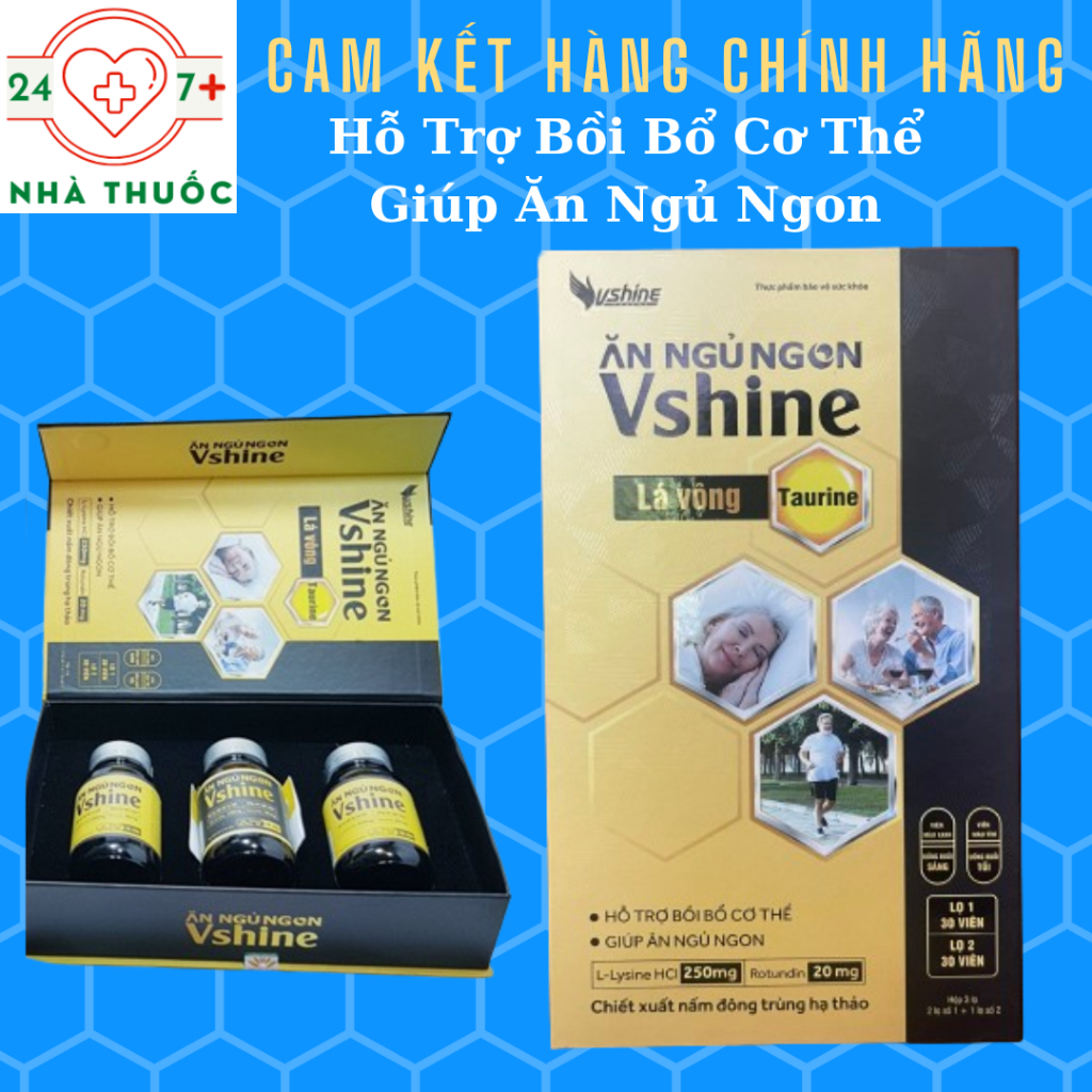 Viên Ăn Ngủ Ngon Vshine (HD2027, 90v) - Giúp Bồi Bổ Cơ Thể, Giúp Ăn Ngon, Ngủ Tốt, Tăng Sức Đề Kháng