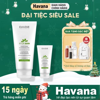  Sữa rửa mặt BABE Stop Akn Purifying Cleansing gel cho da dầu mụn 200ml 