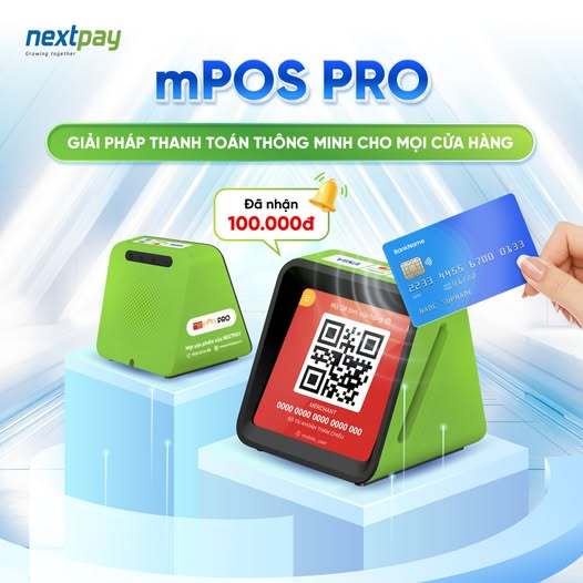 Máy Quẹt Thẻ MPos Pro _ Qr ,ATM ,Visa ,Mastercard _ Có tích hợp loa thông báo chuyển khoản _ Kèm phầ