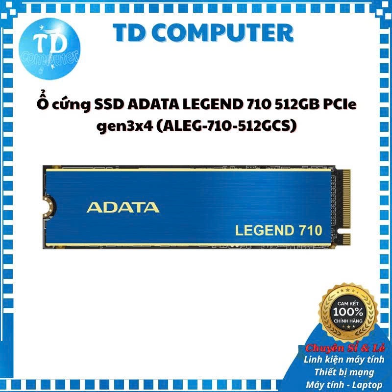 Ổ cứng SSD 512GB ADATA LEGEND 710 M.2 NVMe PCIe Gen3x4 (ALEG-710-512GCS) - Hàng chinh hãng phân phối