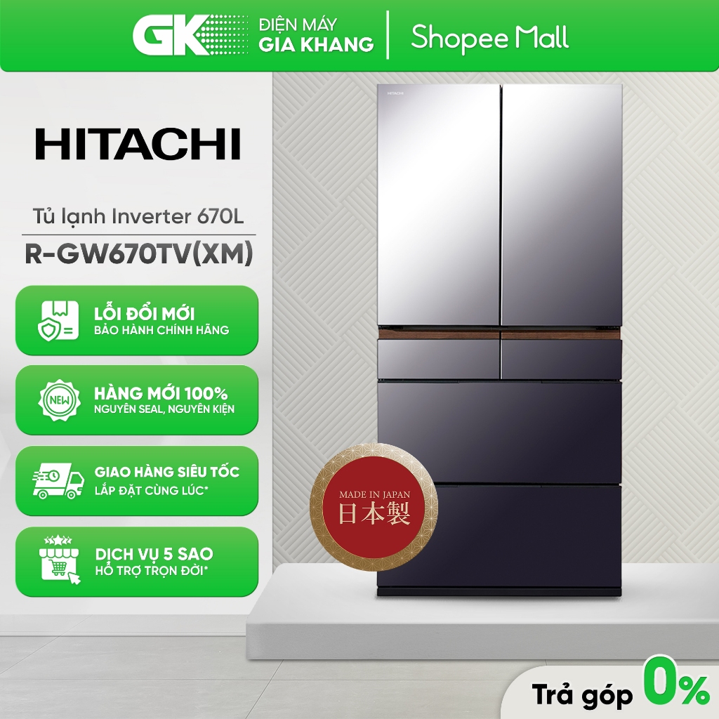 R-GW670TV(XM) Tủ Lạnh Hitachi Inverter 670 Lít R-GW670TV - Kiểu tủ lạnh Multi doors