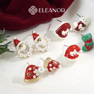Bông tai nữ chuôi bạc 925 Eleanor Accessories noel phụ kiện trang sức khuyên tai giáng sinh 11009