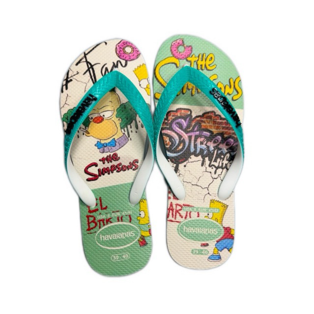 Dép Símpsons Stree hoạ tiết dép cao su dép xỏ ngón tông lào dép boy phố dép nam đế bằng