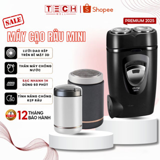 Máy Cạo Râu Mini Cạo Râu Máy Tích Điện Sạc Thông Minh Pin Trâu, Lưỡi Dao Kép Bền Sắc Bảo Hành