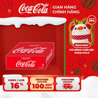  Thùng Lốc 24 Lon Mi-nhon Nước Ngọt Giải Khát Có Ga Coca-Cola Vị Nguyên Bản Original 235ml Lon Sale 15.12_SP 