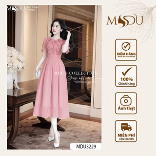 Váy Tiểu Thư MDU3229 Dáng Xòe Đính Hoa Tinh Tế Cùng Tay Cánh Tiên Từ MDU K68-D2-2