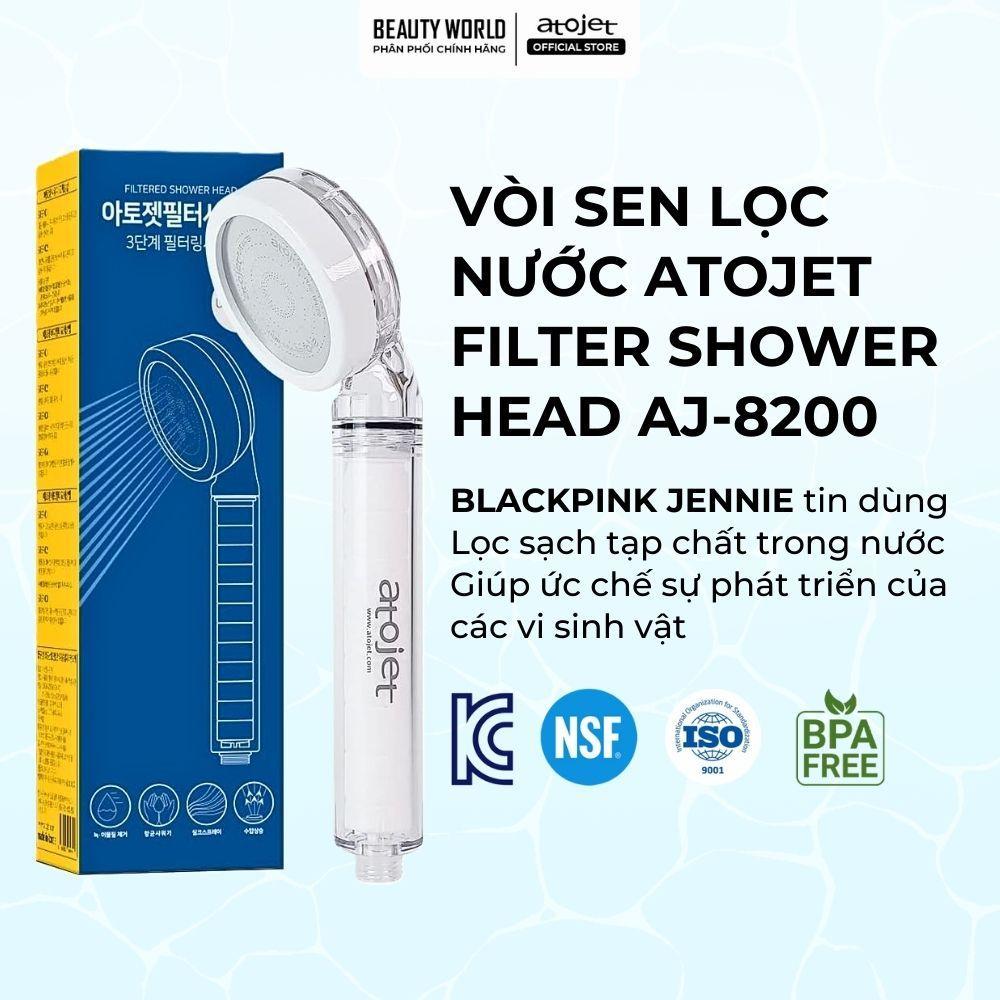 Vòi sen lọc nước Atojet AJ-8200 vòi sen Jennie BLACKPINK tăng áp kèm 1 lõi lọc
