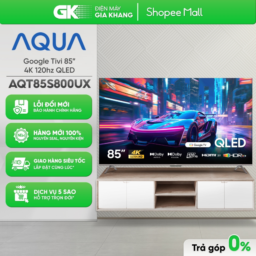 AQT85S800UX Google Tivi QLED Aqua 4K 85 Inch AQT85S800UX - [Freeship HCM]