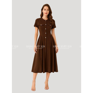 Đầm váy midi xếp ly 2 bên hàng dư cao cấp dáng mới siêu đẹp và tôn dáng
