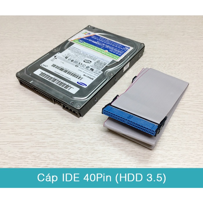 Cáp dữ liệu ATA IDE 40Pin cho ổ cứng HDD ATA 3.5, ổ đĩa quang CD DVD ROM vào mainboard máy tính.