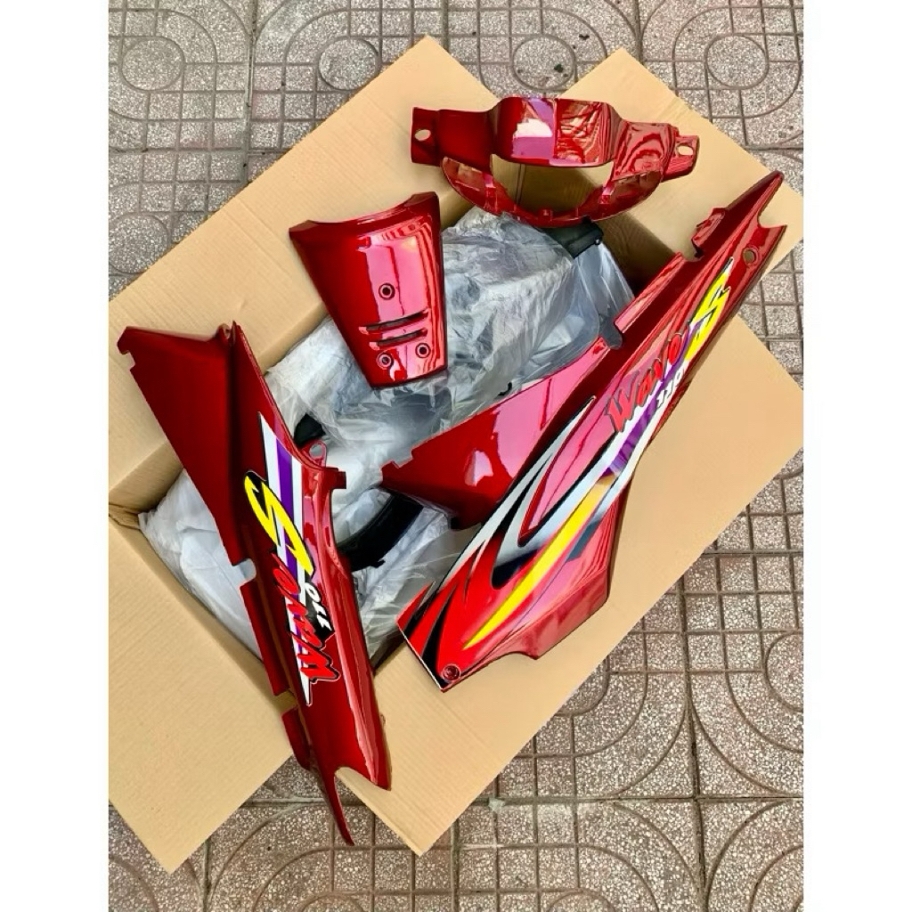 [(1:1) SơnCaoCấp]Bộ Dàn Áo đỏ candy - Bộ Vỏ Nhựa Xe Wave Nhỏ 110[Tặng Tem 3 Lớp]