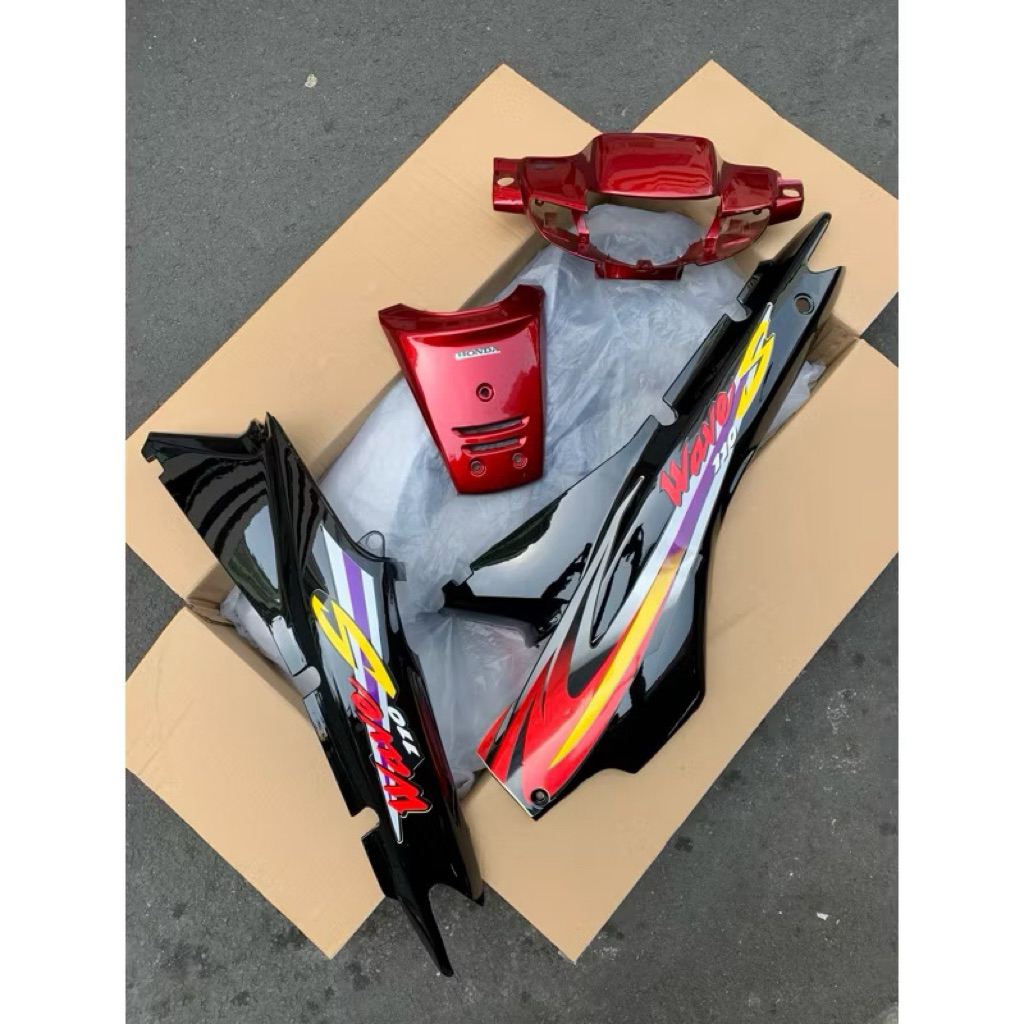 [(1:1) SơnCaoCấp]Bộ Dàn Áo đô sau đen - Bộ Vỏ Nhựa Xe Wave Nhỏ 110[Tặng Tem 3 Lớp]