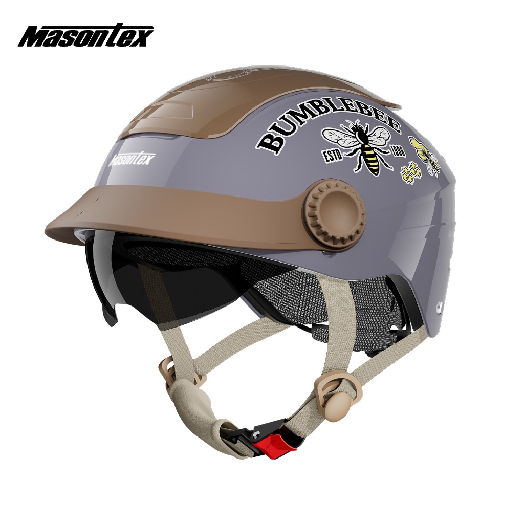 Mũ bảo hiểm Masontex Bumblebee thông gió thời trang, mẫu cặp đôi đi phượt an toàn 336