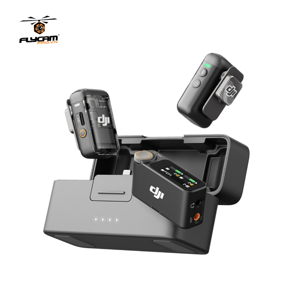 DJI Mic 2 - micro không dây khử ồn mạnh mẽ, chất âm vượt trội (2TX + 1RX + charging case)