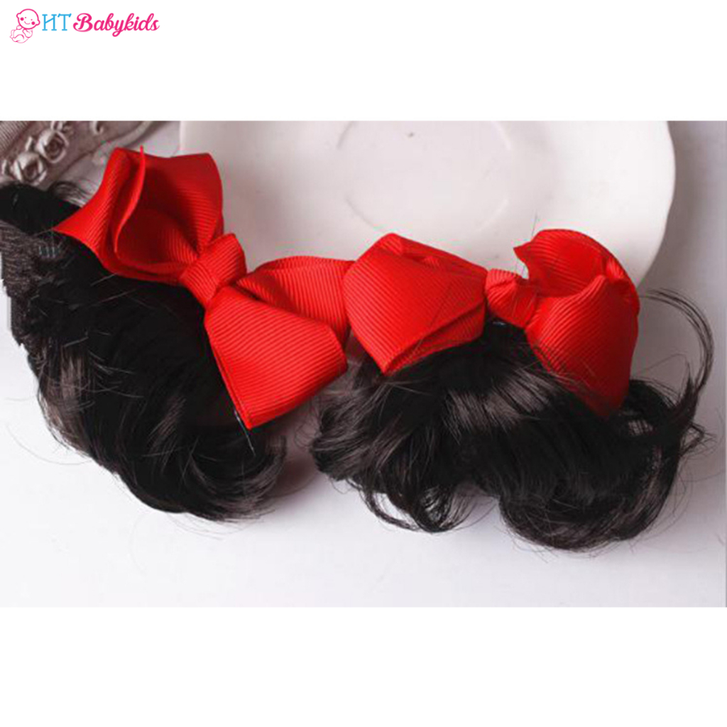 [ GIÁ 1 CẶP 2 CÁI ] Cặp Kẹp Tóc Cho Bé HTBabykids BM152 Tóc Giả Nơ Siêu Kute