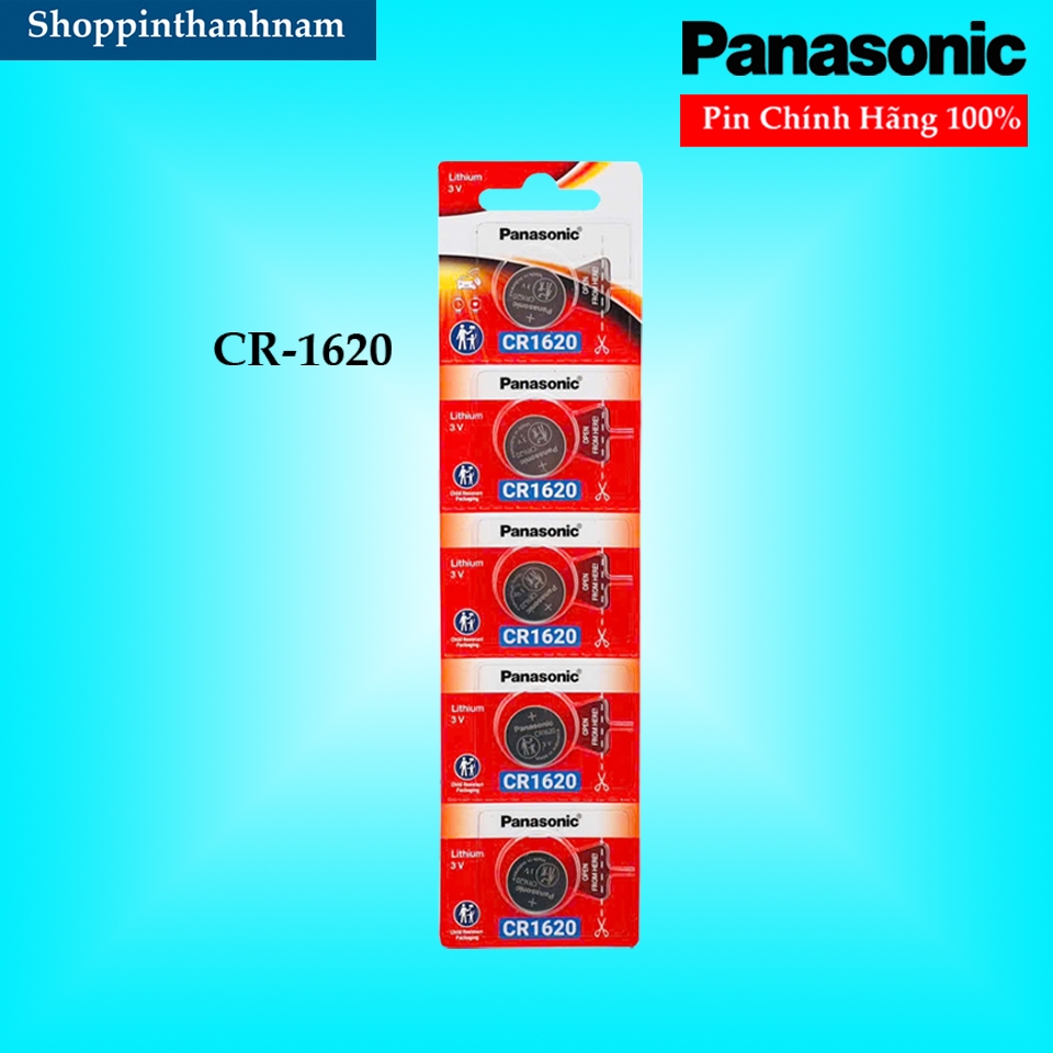 Pin CR1620 Panasonic 3V Vỉ 5 Viên Chính Hãng
