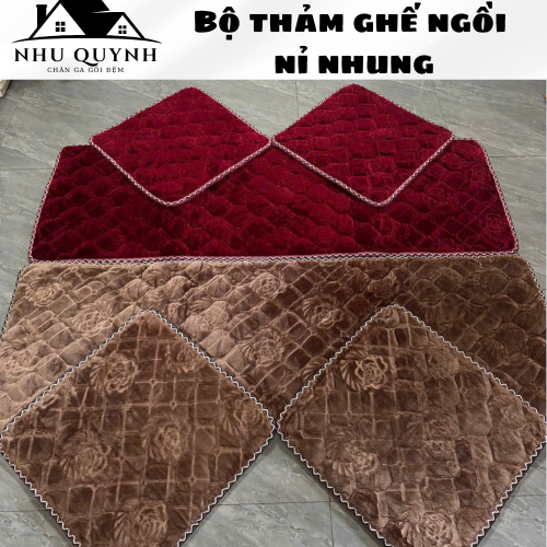 Bộ thảm trải ghế ngồi nhung nỉ bo viền bền đẹp, dày dạn với hoa văn sang trọng, chất lượng cao cấp.