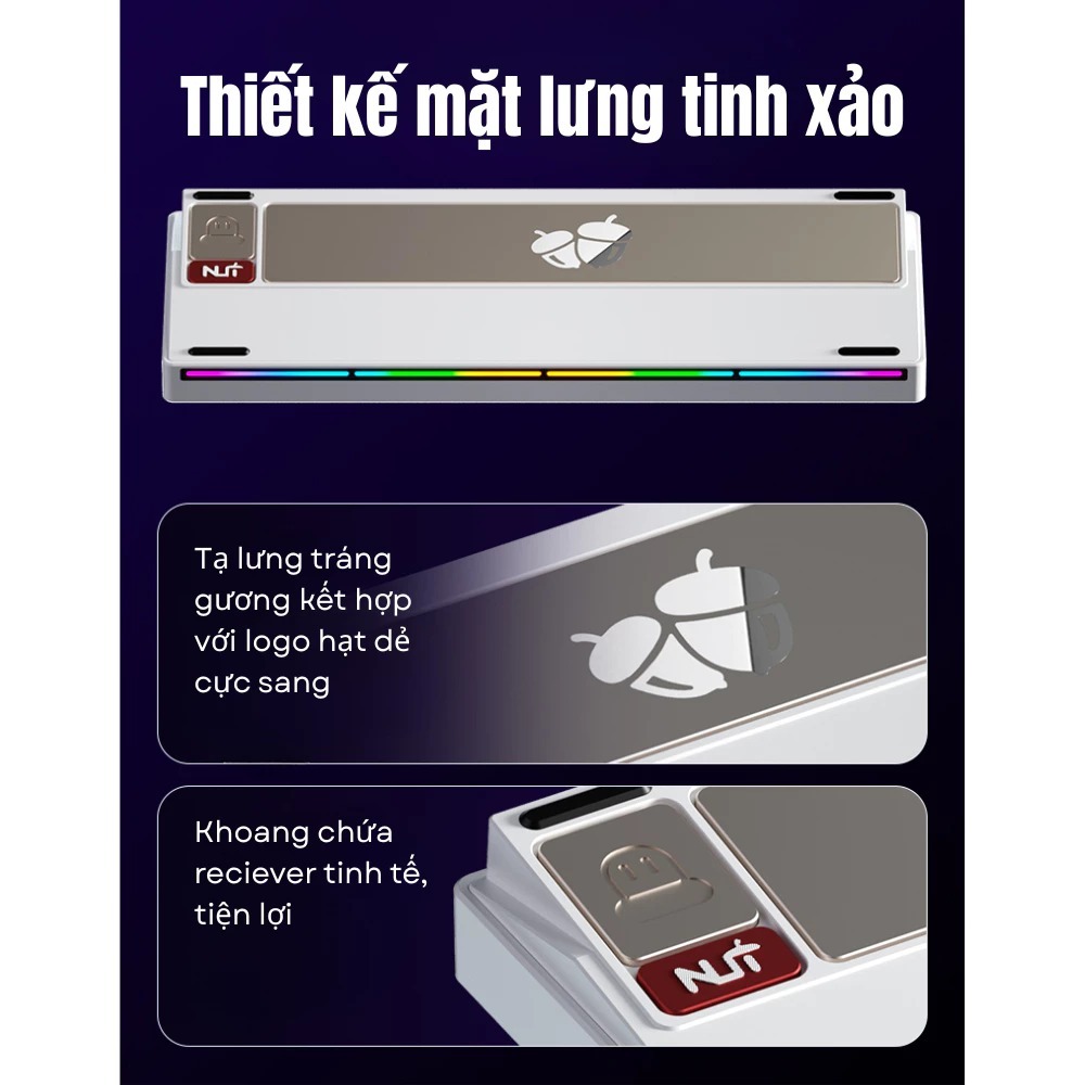 Case bàn phím cơ khung nhôm WEIKAV NUT65 - PCB 1.2mm - 3 mode - Gasket Mount - LED RGB - Có APP - Hotswap - Gaming House | BigBuy360 - bigbuy360.vn