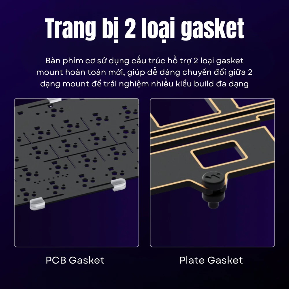 Case bàn phím cơ khung nhôm WEIKAV NUT65 - PCB 1.2mm - 3 mode - Gasket Mount - LED RGB - Có APP - Hotswap - Gaming House | BigBuy360 - bigbuy360.vn