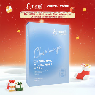  Hộp 10 Mặt nạ Vi sợi Làm dịu và Phục hồi da nhạy cảm Mãng cầu Cherimoya Microfiber Mask 28gx10 Emmie by HappySkin 
