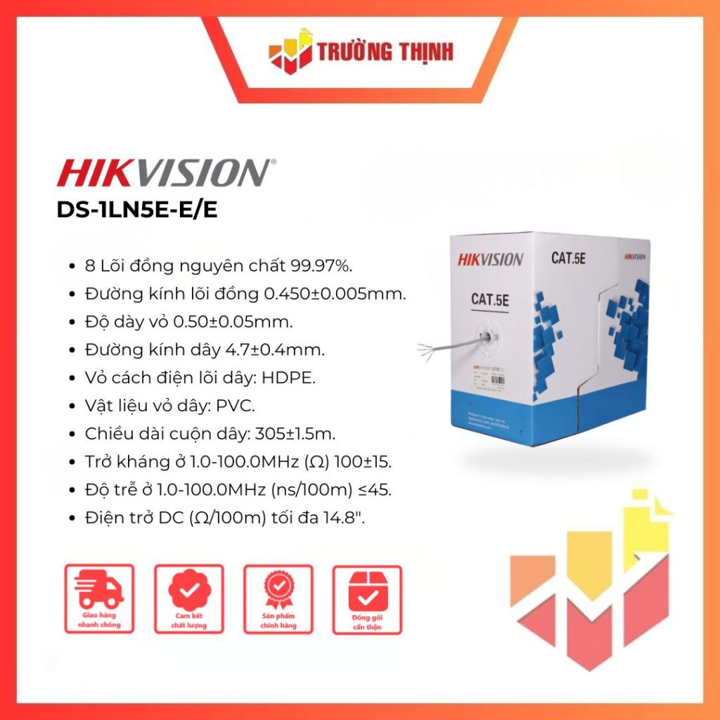 CÁP MẠNG HIKVISION Cat5 UTP DS-1LN5E-E/E