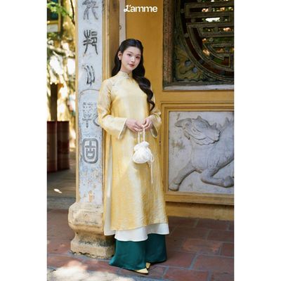 [Kèm quần lụa + khăn lụa] Áo dài thiết kế dáng suông Ánh Vân chất liệu tơ tencel cao cấp BST Phong Hoa 2026 BY L'AMME