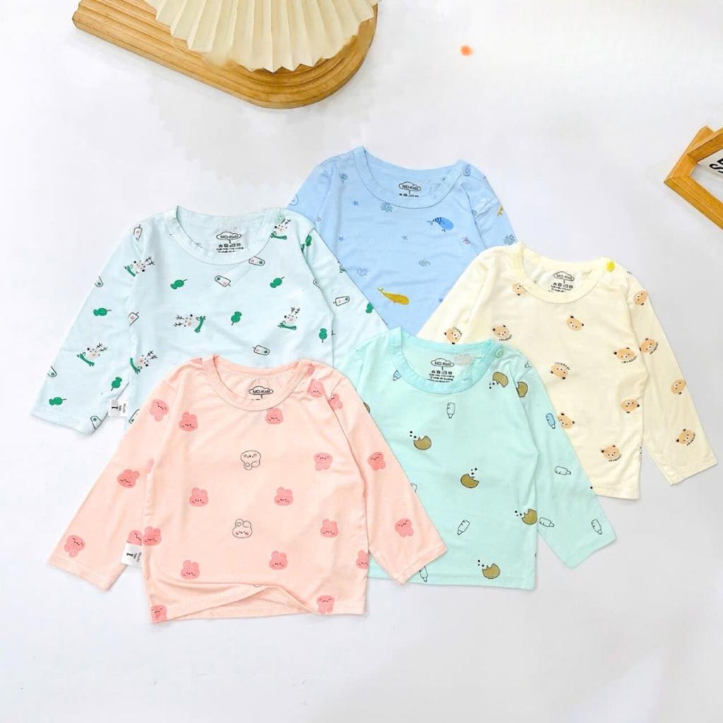 [Peinn] [Áo dài CV] Combo 3/5 áo dài tay cài vai chất thun lạnh petit mềm mát cho bé sơ sinh 3-13kg
