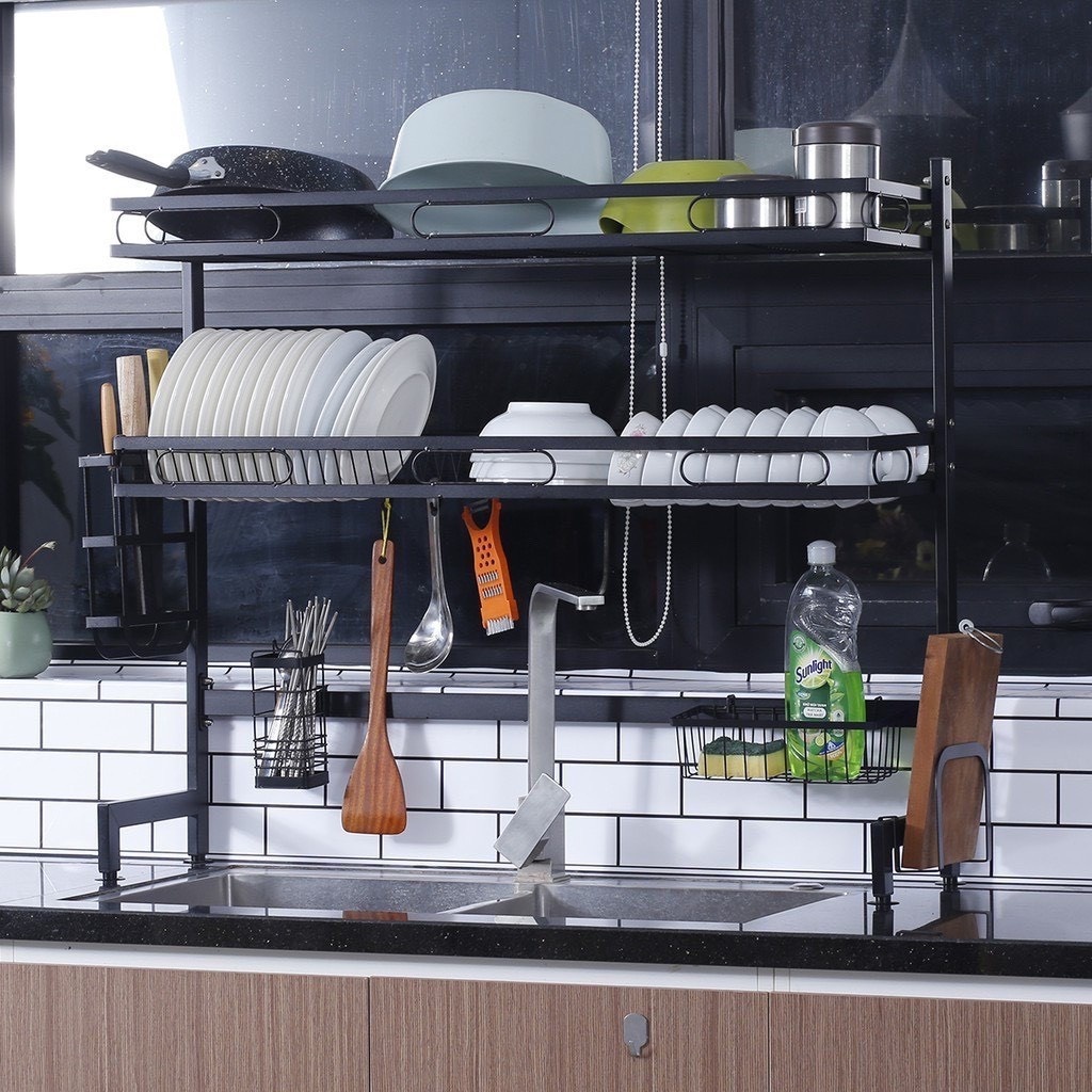 Kệ Để Bát Đĩa Đa Năng Thông Minh - Giá Để Đồ Chén Đĩa Trên Bồn Rửa Bát Thép Carbon, GD06 | BigBuy360 - bigbuy360.vn