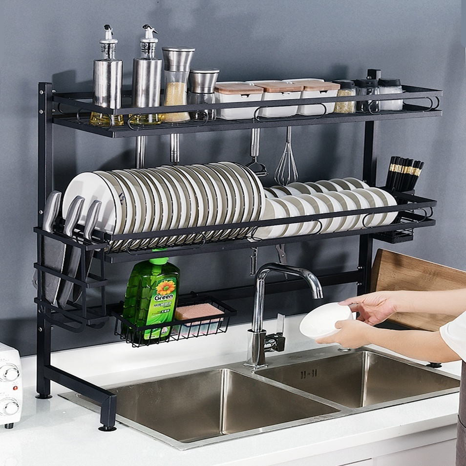 Kệ Để Bát Đĩa Đa Năng Thông Minh - Giá Để Đồ Chén Đĩa Trên Bồn Rửa Bát Thép Carbon, GD06 | BigBuy360 - bigbuy360.vn