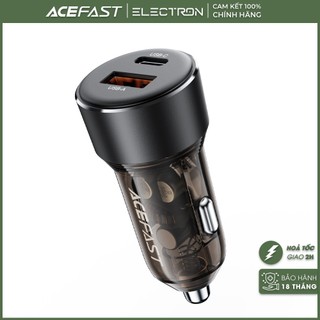 Sạc Ô Tô ACEFAST B12 60W 2 Cổng USB-A + USB-C Sạc Nhanh Cho Điện Thoại Thiết Bị Di Động Trên Xe Hơi