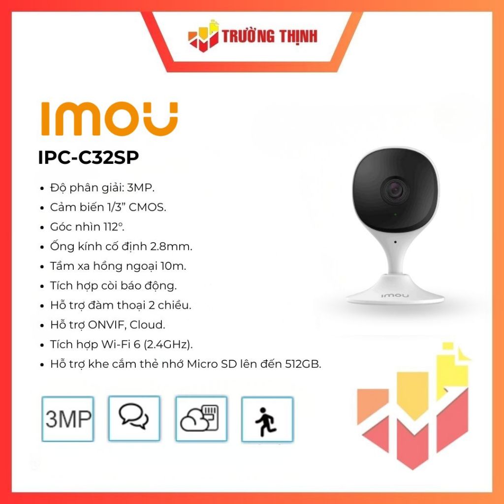 Camera Wifi trong nhà IMOU Cue C32 3MP (IPC-C32SP/ IPC-C32EP)
