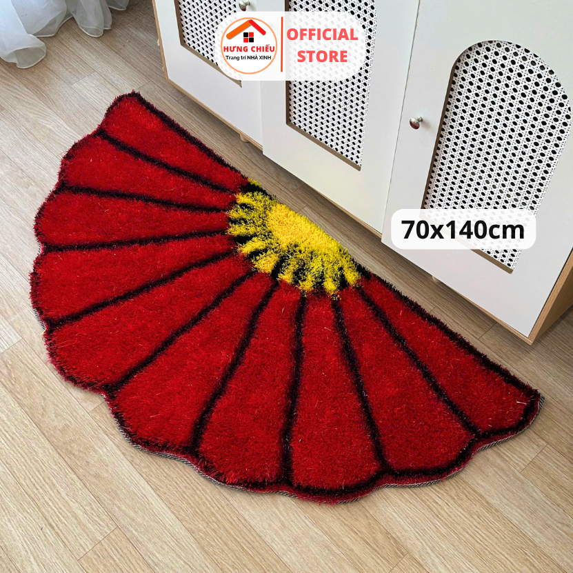 Thảm trải sàn hình quạt 70x140cm – chất liệu mềm mịn, decor phòng khách phòng ngủ - Hưng Chiếu ED29