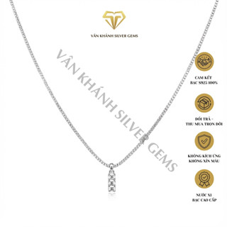 Dây Chuyền Nữ Bạc S925 Ba Hạt Xoàn Lấp Lánh SP70 - Vân Khánh Jewelry
