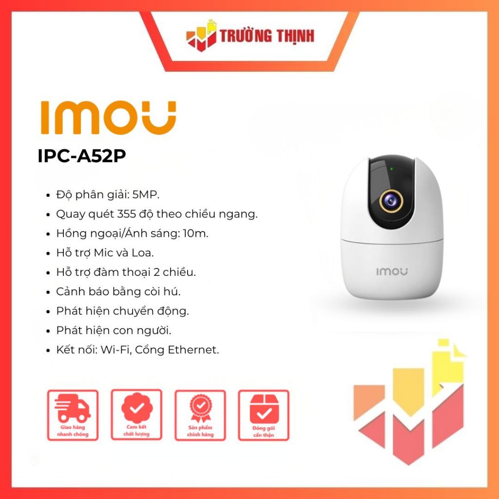Camera Wifi 360 độ IMOU IPC-A52P (Ranger 2 5MP)
