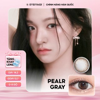  Kính áp tròng EYEIYAGI lens nâu xám tây Pearl Gray giãn tròng 14.2mm | Lens cận 3 tháng có lệch độ 