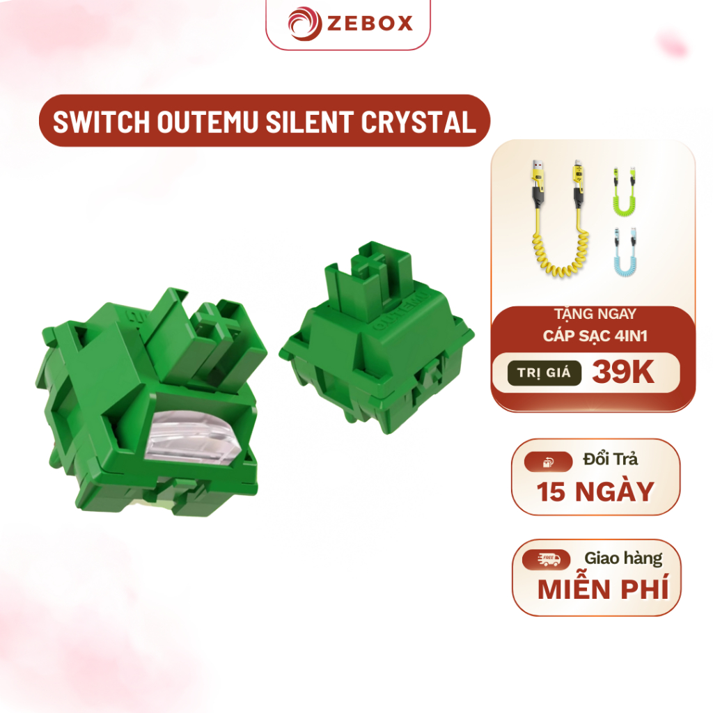 Switch Outemu Banana Crystal Yellow Linear 5 Pin, Siêu Nhẹ, Ít Ồn Khi Gõ