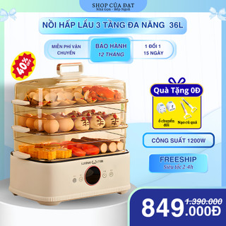  Nồi Lẩu Kèm Hấp Nồi Lẩu Điện Đa Năng 3 Tầng Nấu Lẩu Hấp Gà Dung Tích 36L Chính Hãng Bảo Hành 12 Tháng 