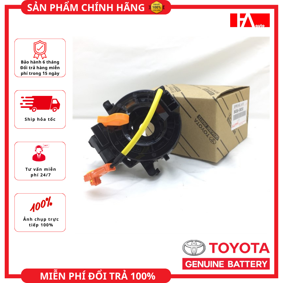 {Sỉ - Lẻ} Cáp còi (cuộn kèn) Toyota Hilux đời 05-13, Fortuner, Innova, Vios (bản đủ có túi khí)