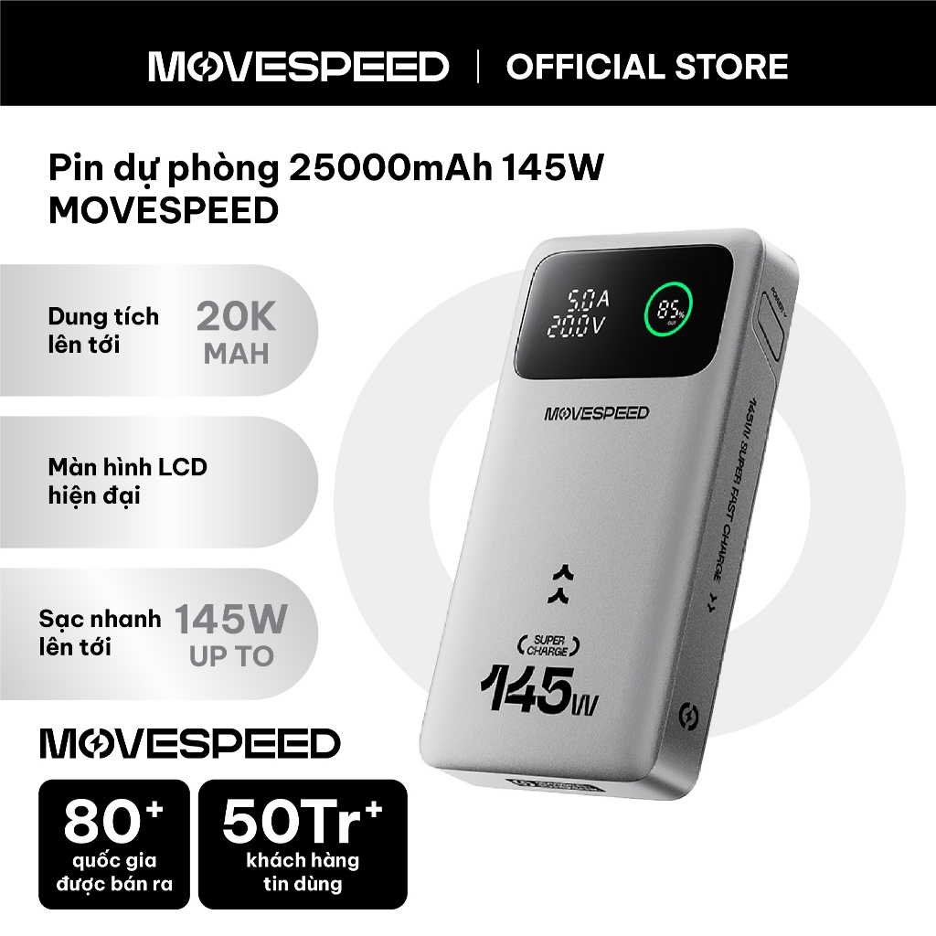 Pin dự phòng 25000mAh 145W MoveSpeed YSPBM25