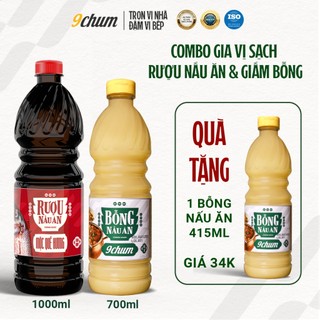   COMBO SIÊU HỜI  01 chai Giấm bỗng Bỗng nấu ăn 700ml & 01 chai Rượu nấu ăn Mộc Quế Hương 9chum 1000ml + 01 giấm bỗng 415 