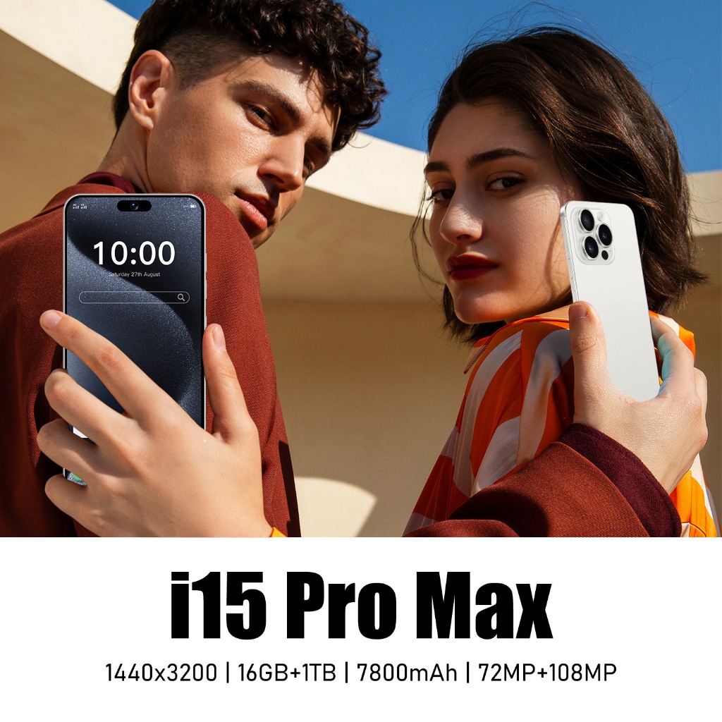 [COD]I15 Pro Max Siêu sạch màn hình điện thoại Mạng 5G Bộ Lớn 7800mAh Camera HD 16GB RAM +1TB ROM 2 
